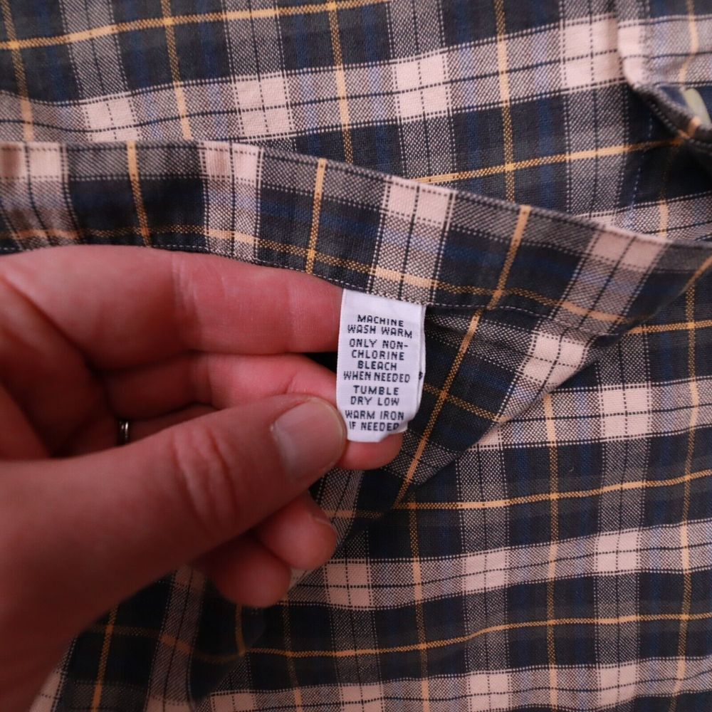 Ralph Lauren Classic Fit Black Beige Tartan Plaid Button Up shirt size Large - Picture 8 of 9